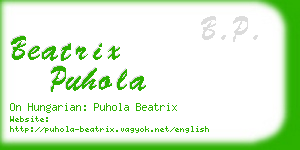beatrix puhola business card